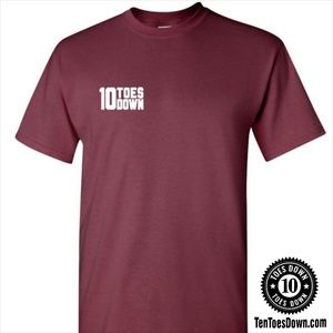 Ten Toes Down Original T-Shirt (Maroon)